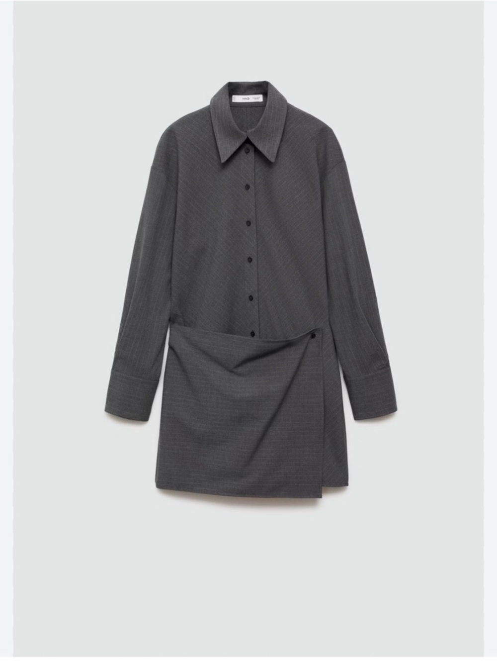 🩶Mango Dark Gray Long Sleeve Shirt Dress